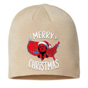 Trump Red Election Map Merry Christmas Trump Winner 2024 Sustainable Beanie