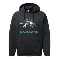 T Rex Eggasaurus Easter Day Skeleton Stegosaurus Dinosaur Performance Fleece Hoodie