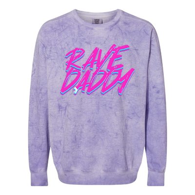 Techno Rave Edm Rave Daddy Colorblast Crewneck Sweatshirt