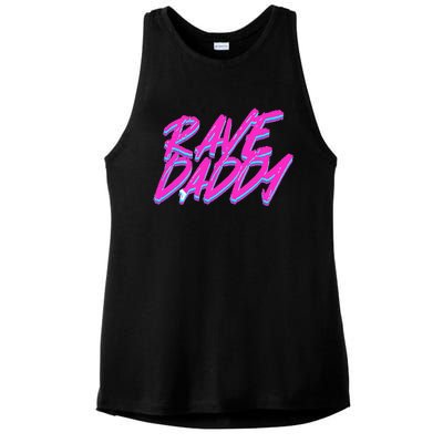 Techno Rave Edm Rave Daddy Ladies PosiCharge Tri-Blend Wicking Tank