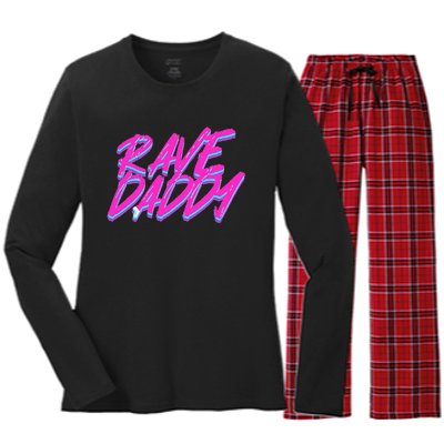 Techno Rave Edm Rave Daddy Women's Long Sleeve Flannel Pajama Set 