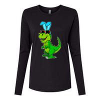 T Rex Easter Bunny Funny Dinosaur Basket Stuffers Womens Cotton Relaxed Long Sleeve T-Shirt