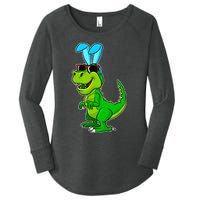 T Rex Easter Bunny Funny Dinosaur Basket Stuffers Women's Perfect Tri Tunic Long Sleeve Shirt