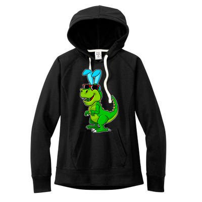 T Rex Easter Bunny Funny Dinosaur Basket Stuffers Women's Fleece Hoodie