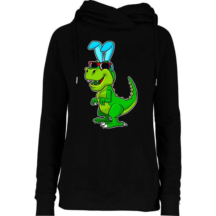 T Rex Easter Bunny Funny Dinosaur Basket Stuffers Womens Funnel Neck Pullover Hood