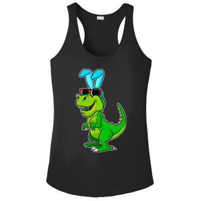 T Rex Easter Bunny Funny Dinosaur Basket Stuffers Ladies PosiCharge Competitor Racerback Tank