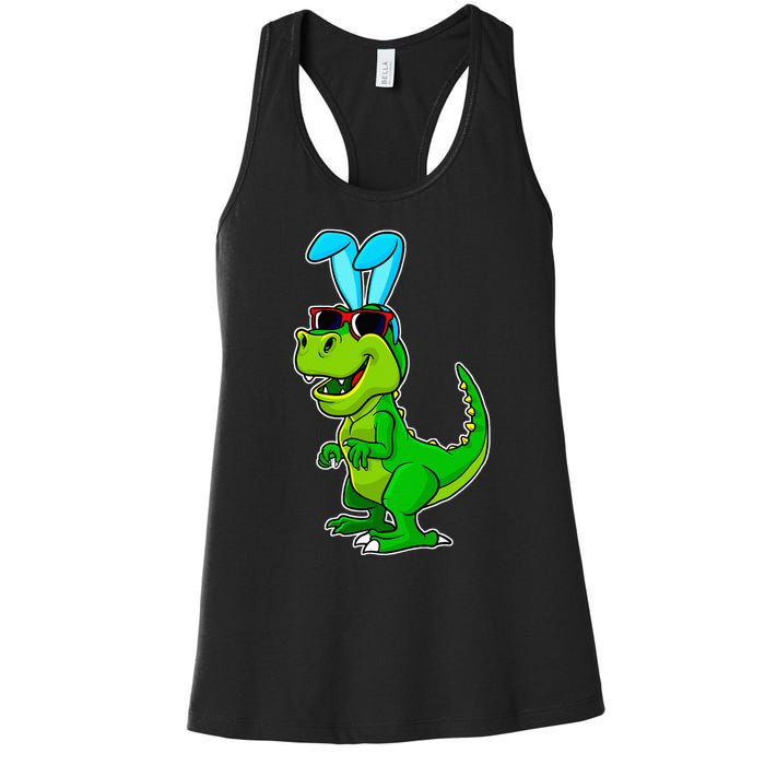 T Rex Easter Bunny Funny Dinosaur Basket Stuffers Women's Racerback Tank