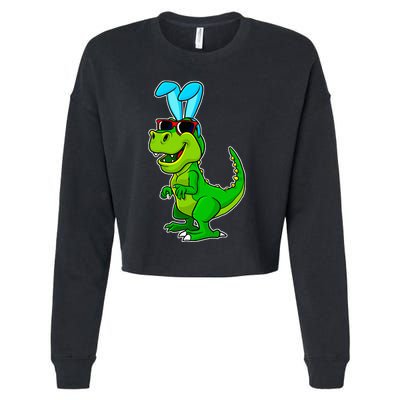 T Rex Easter Bunny Funny Dinosaur Basket Stuffers Cropped Pullover Crew