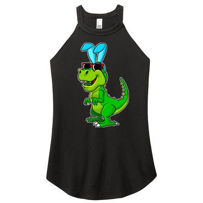 T Rex Easter Bunny Funny Dinosaur Basket Stuffers Women's Perfect Tri Rocker Tank