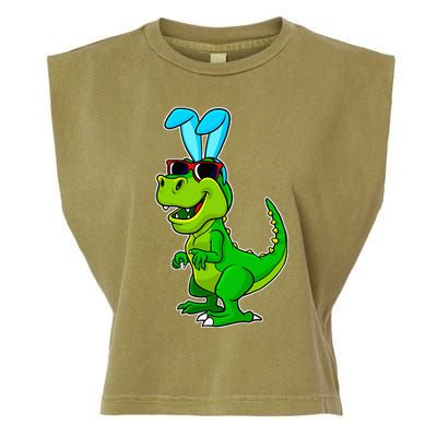 T Rex Easter Bunny Funny Dinosaur Basket Stuffers Garment-Dyed Women's Muscle Tee