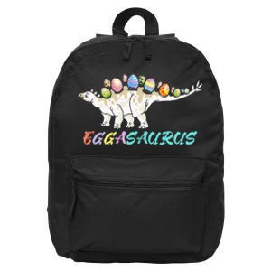 T Rex Eggasaurus Easter Day Skeleton Stegosaurus Dinosaur 16 in Basic Backpack