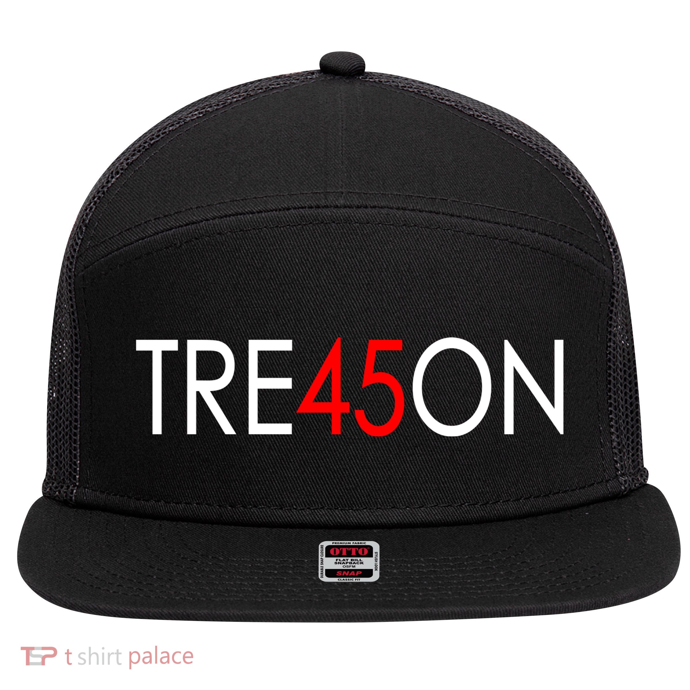Tre45on Anti Trump Treason 7 Panel Mesh Trucker Snapback Hat