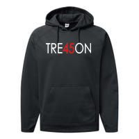 Tre45on Anti Trump Treason Performance Fleece Hoodie