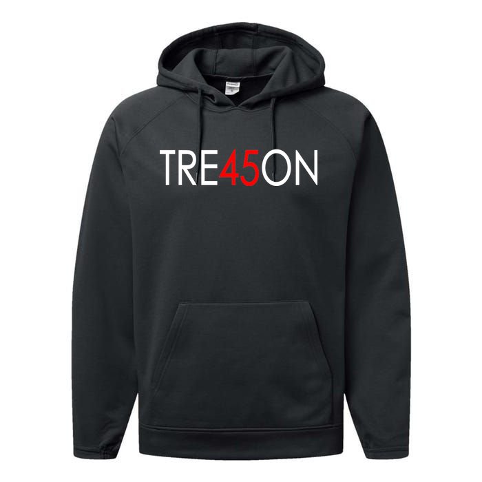 Tre45on Anti Trump Treason Performance Fleece Hoodie