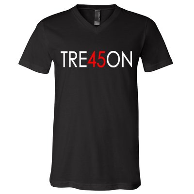 Tre45on Anti Trump Treason V-Neck T-Shirt