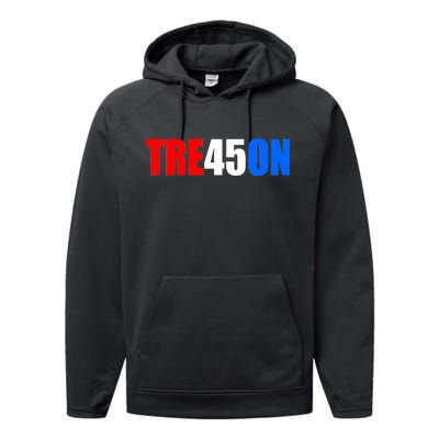 Tre45on Treason Anti Trump Performance Fleece Hoodie