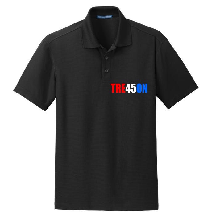 Tre45on Treason Anti Trump Dry Zone Grid Polo