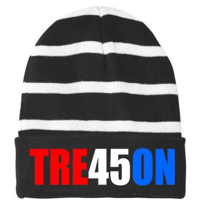 Tre45on Treason Anti Trump Striped Beanie with Solid Band