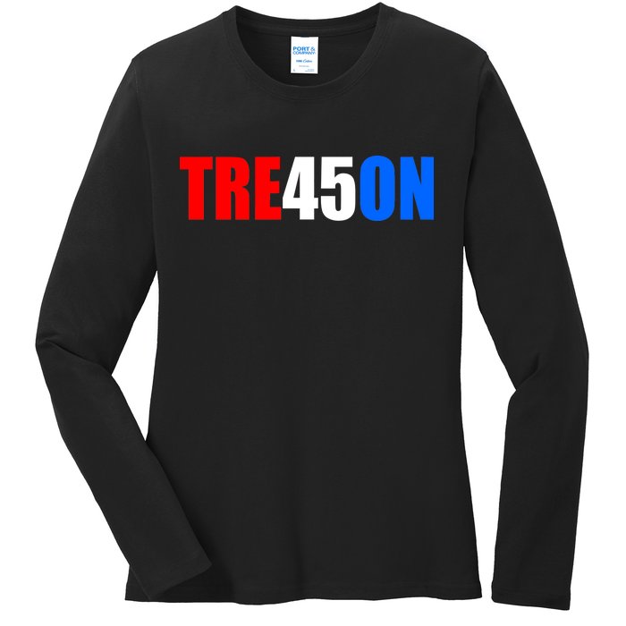 Tre45on Treason Anti Trump Ladies Long Sleeve Shirt