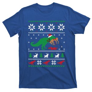 T Rex Eating Reindeer Funny Dinosaur Christmas Ugly Cute Gift T-Shirt