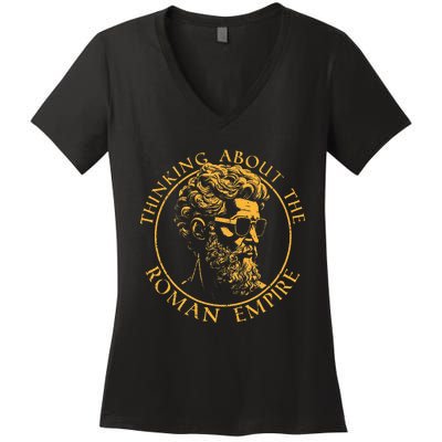 The Roman Empire Map Never Forget Ancient Rome Historic Maps Women's V-Neck T-Shirt