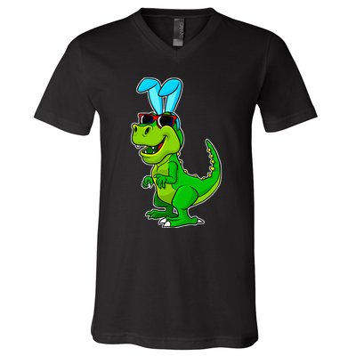 T Rex Easter Bunny Funny Dinosaur Boys Basket Stuffers V-Neck T-Shirt