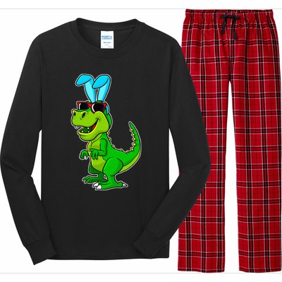 T Rex Easter Bunny Funny Dinosaur Boys Basket Stuffers Long Sleeve Pajama Set