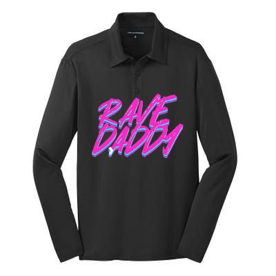 Techno Rave Edm Rave Daddy Silk Touch Performance Long Sleeve Polo