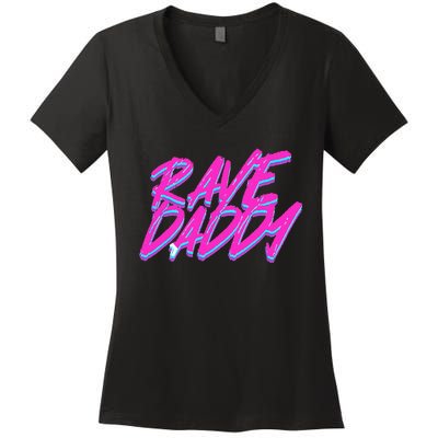 Techno Rave Edm Rave Daddy Women's V-Neck T-Shirt