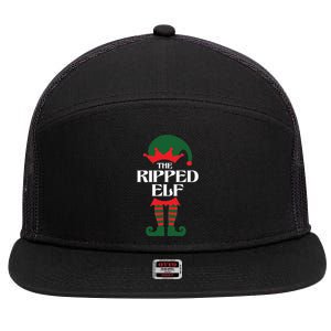 The Ripped Elf Funny Family Matching Christmas 7 Panel Mesh Trucker Snapback Hat