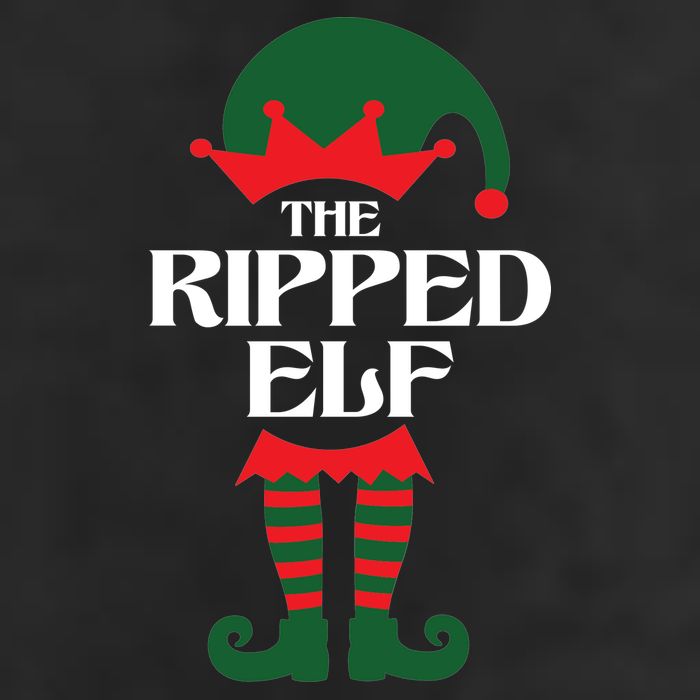 The Ripped Elf Funny Family Matching Christmas 7 Panel Mesh Trucker Snapback Hat