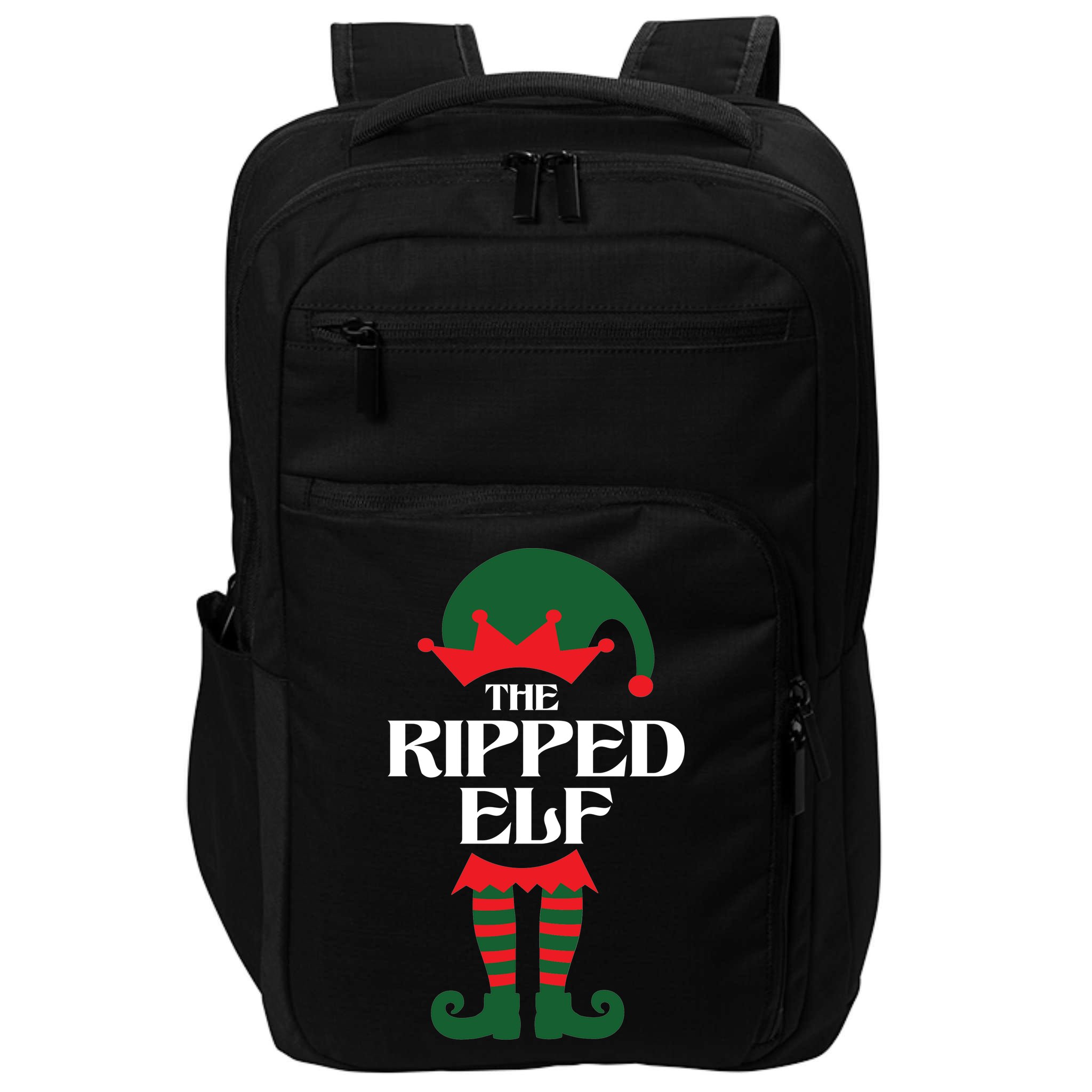The Ripped Elf Funny Family Matching Christmas Impact Tech Backpack