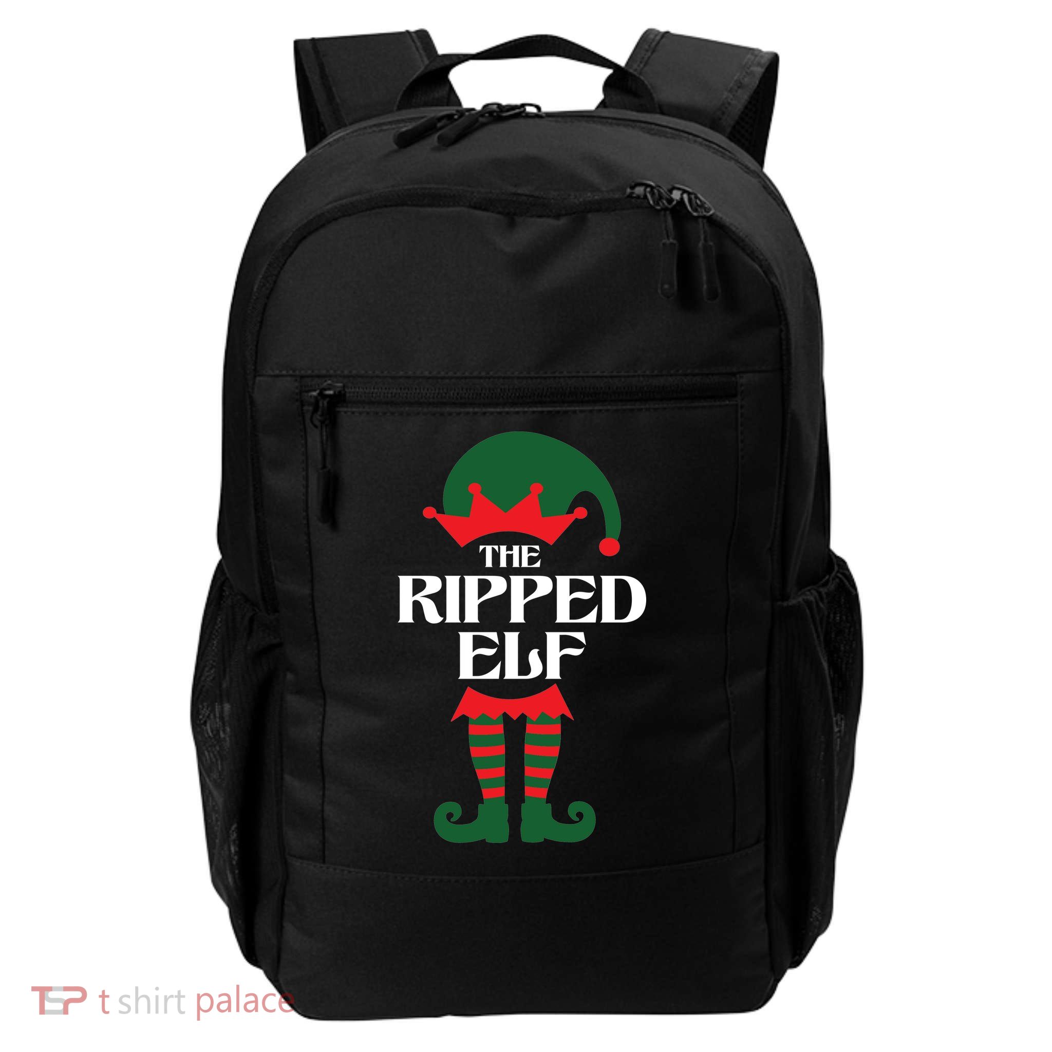 The Ripped Elf Funny Family Matching Christmas Backpack