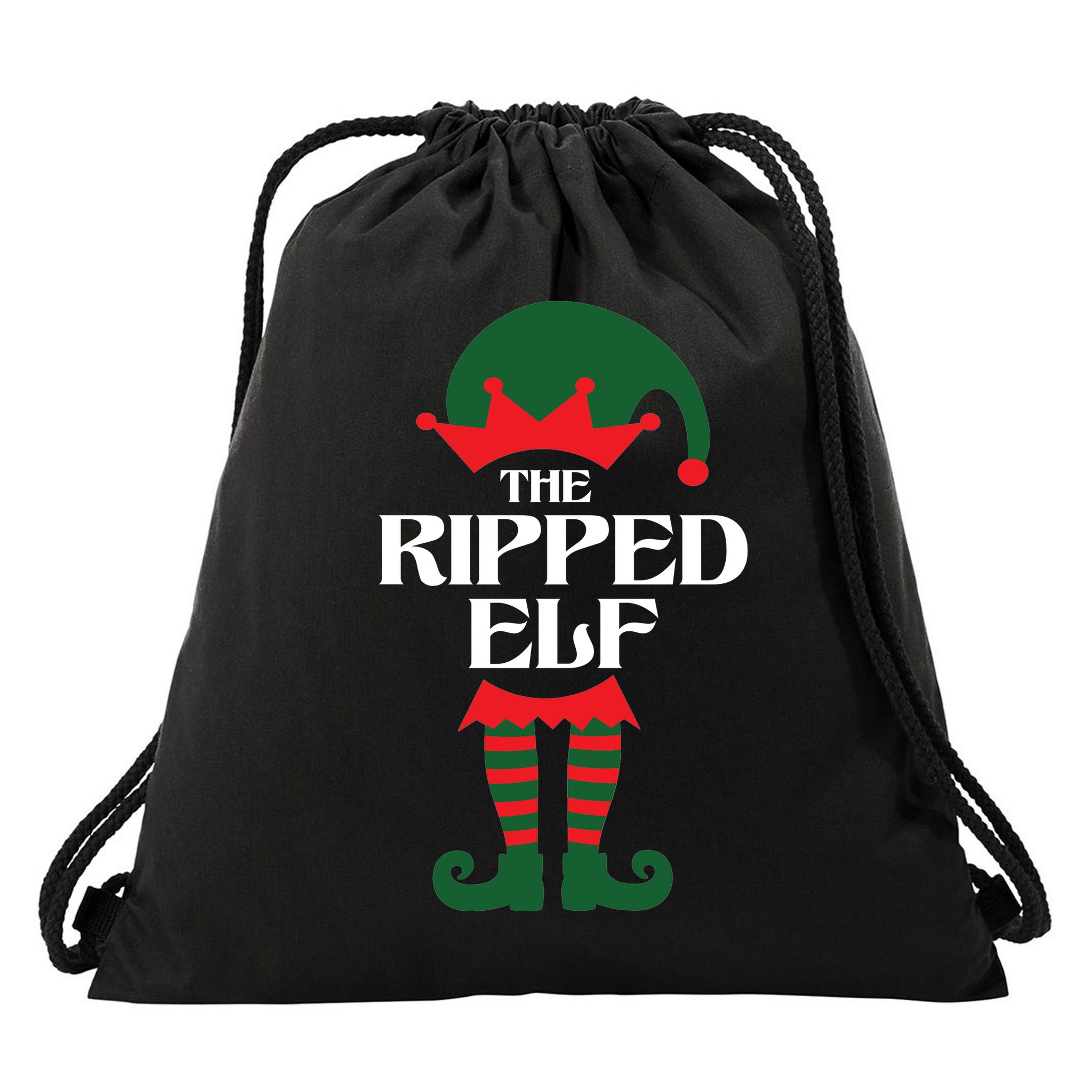 The Ripped Elf Funny Family Matching Christmas Drawstring Bag