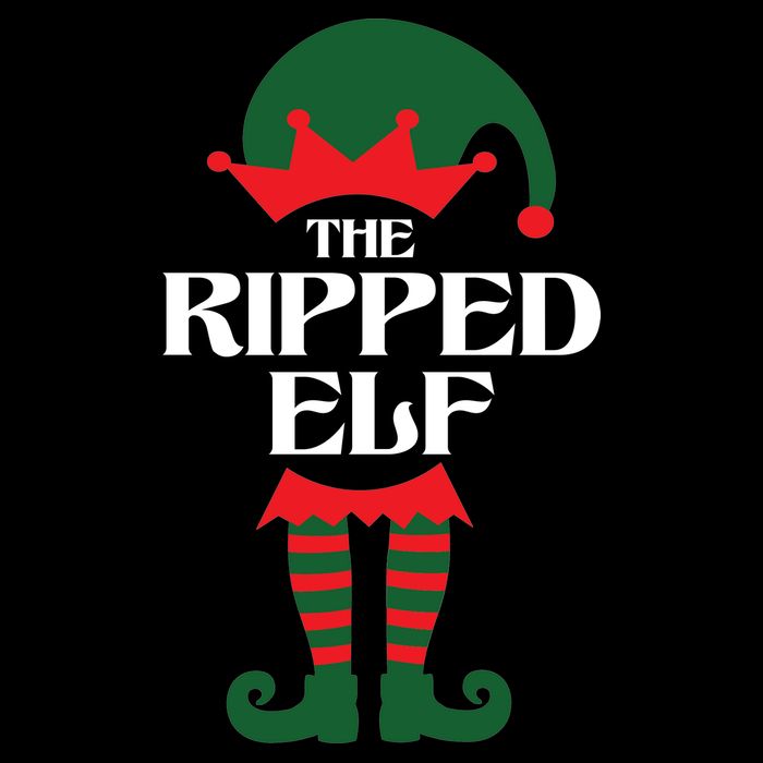 The Ripped Elf Funny Family Matching Christmas 16 in Basic Backpack