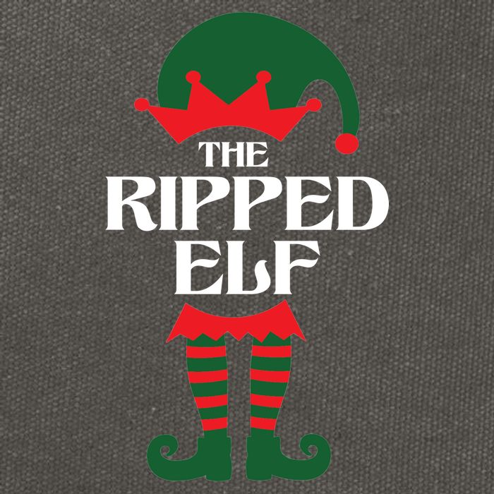 The Ripped Elf Funny Family Matching Christmas Cotton Canvas Backpack