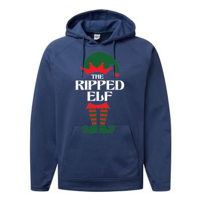 The Ripped Elf Funny Family Matching Christmas Performance Fleece Hoodie