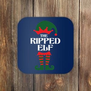 The Ripped Elf Funny Family Matching Christmas Coaster