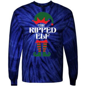 The Ripped Elf Funny Family Matching Christmas Tie-Dye Long Sleeve Shirt