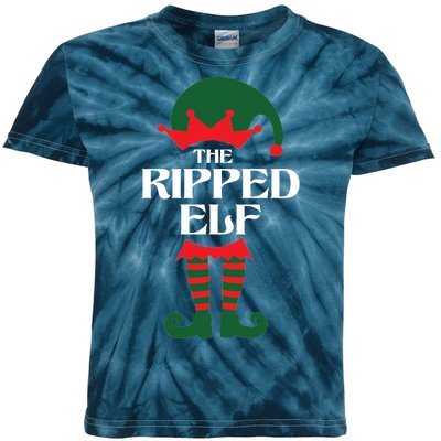 The Ripped Elf Funny Family Matching Christmas Kids Tie-Dye T-Shirt