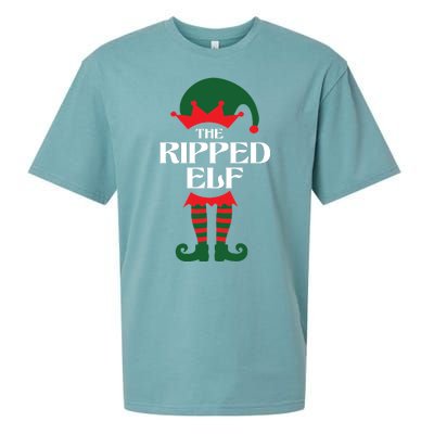 The Ripped Elf Funny Family Matching Christmas Sueded Cloud Jersey T-Shirt