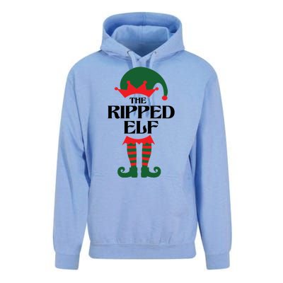 The Ripped Elf Funny Family Matching Christmas Unisex Surf Hoodie