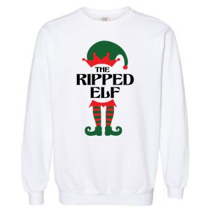 The Ripped Elf Funny Family Matching Christmas Garment-Dyed Sweatshirt