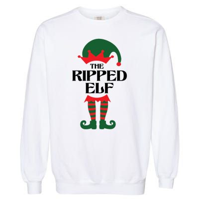 The Ripped Elf Funny Family Matching Christmas Garment-Dyed Sweatshirt