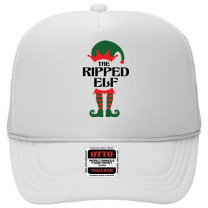 The Ripped Elf Funny Family Matching Christmas High Crown Mesh Back Trucker Hat