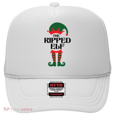 The Ripped Elf Funny Family Matching Christmas High Crown Mesh Back Trucker Hat