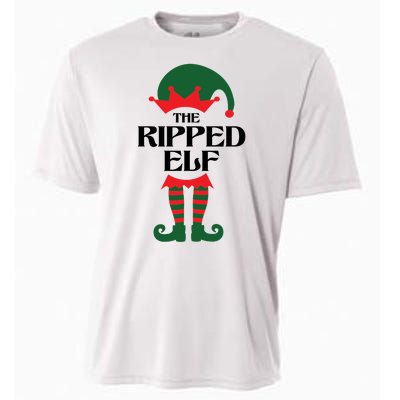 The Ripped Elf Funny Family Matching Christmas Cooling Performance Crew T-Shirt