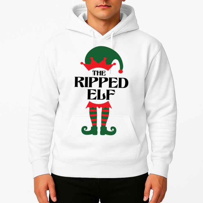 The Ripped Elf Funny Family Matching Christmas Hoodie