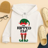 The Ripped Elf Funny Family Matching Christmas Hoodie