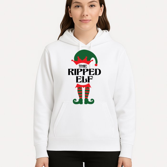 The Ripped Elf Funny Family Matching Christmas Hoodie